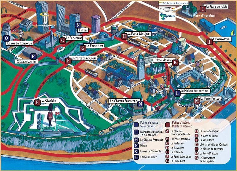Quebec atraksyon kat jeyografik