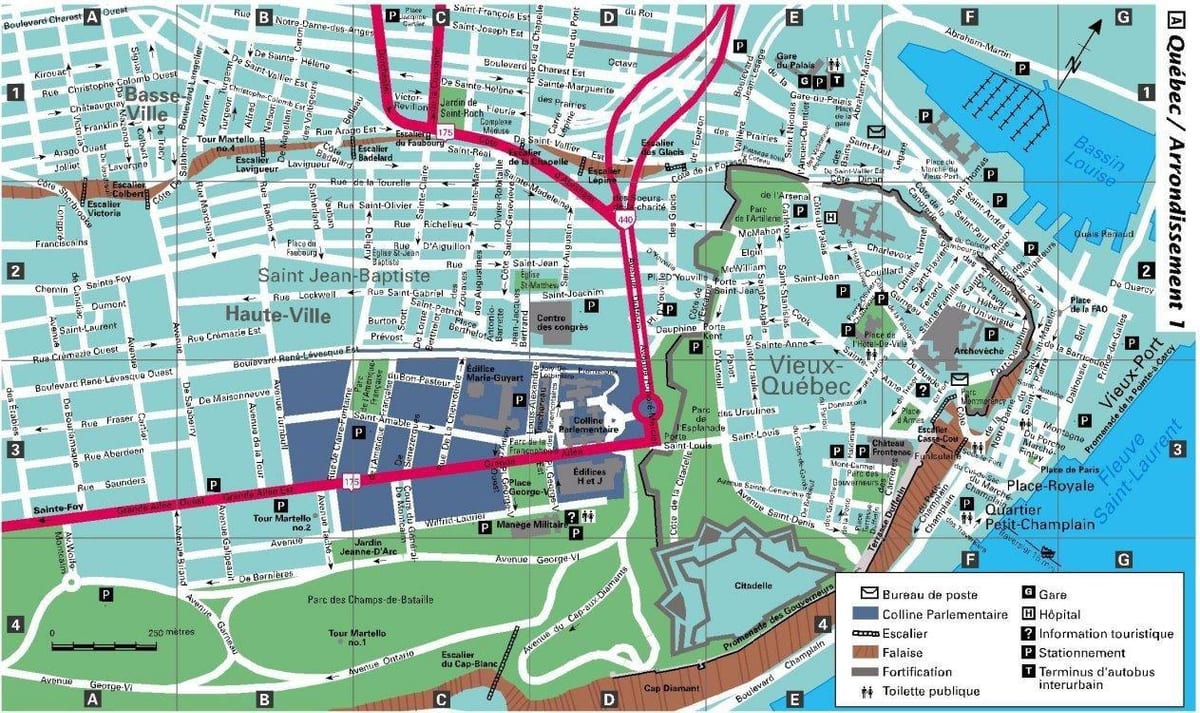 Quebec City katye kat jeyografik