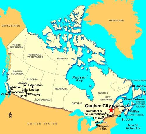 Kat jeyografik nan Quebec City sou