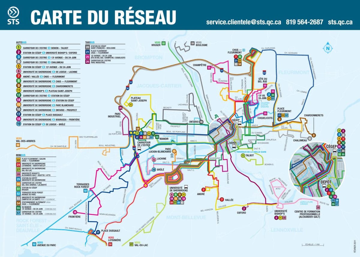 Quebec City transpò piblik kat jeyografik