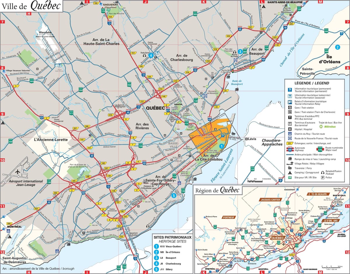 kat jeyografik nan zòn nan Quebec City