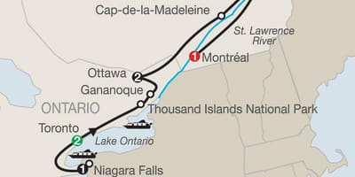 Kat jeyografik la nan kanada, Quebec ak lavil