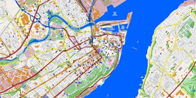 Kat jeyografik nan Quebec City ak nan zòn ki antoure