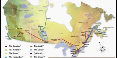 Kat jeyografik nan Quebec City estasyon tren a