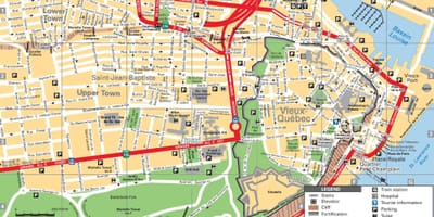 Quebec City atraksyon touris kat jeyografik