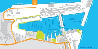 Bato kwazyè tèminal nan Quebec City kat jeyografik